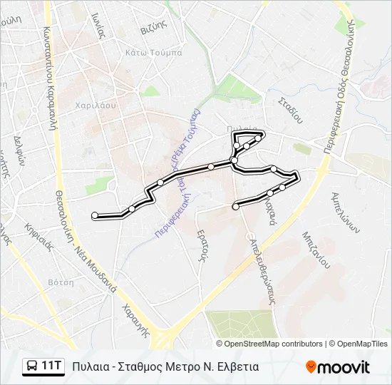 11T Bus Line Map