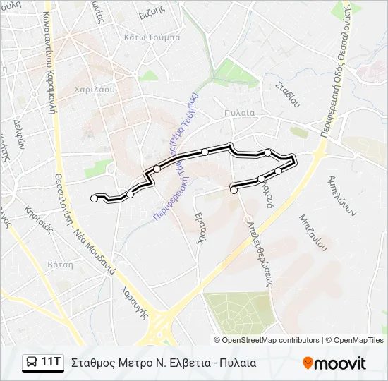 11T Bus Line Map