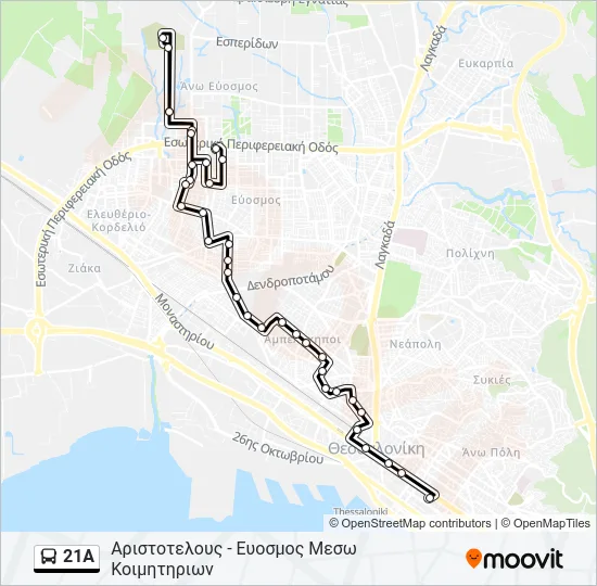 21A Bus Line Map
