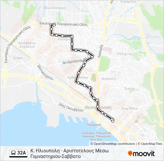32A Bus Line Map