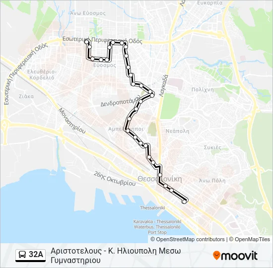 32A Bus Line Map