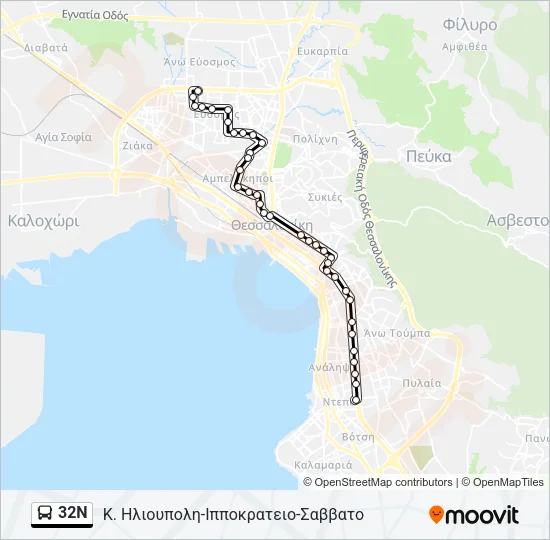 32N Bus Line Map