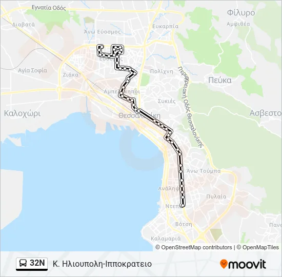 32N Bus Line Map