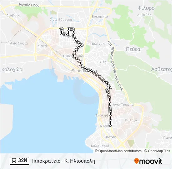 32N Bus Line Map