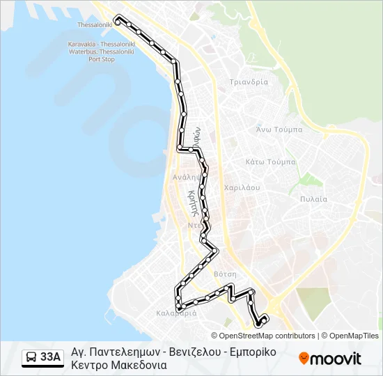 33A Bus Line Map