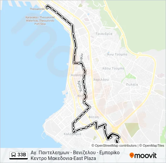 33B Bus Line Map