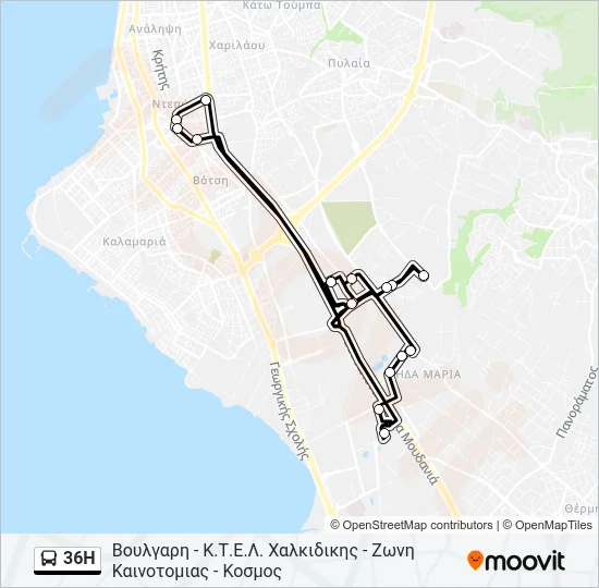 36H Bus Line Map