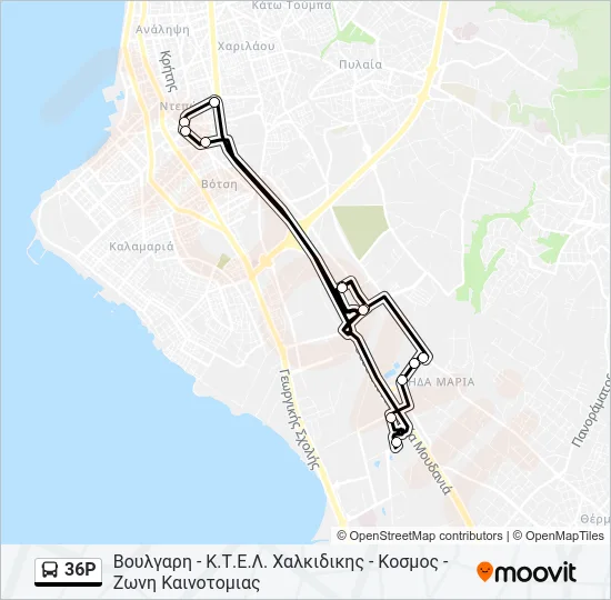 36P Bus Line Map