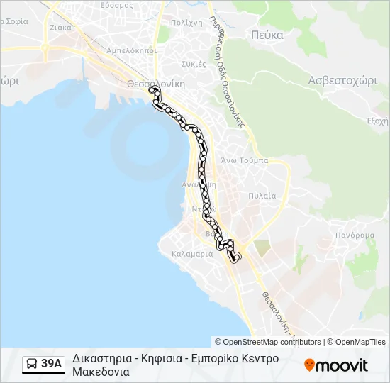39A Bus Line Map