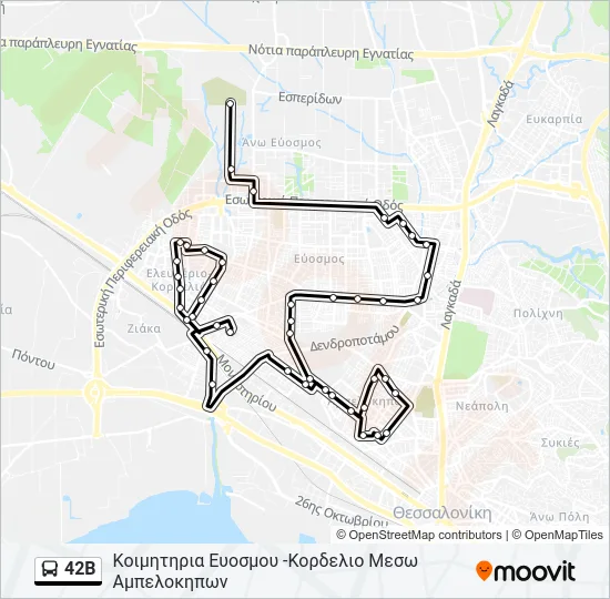 42B Bus Line Map