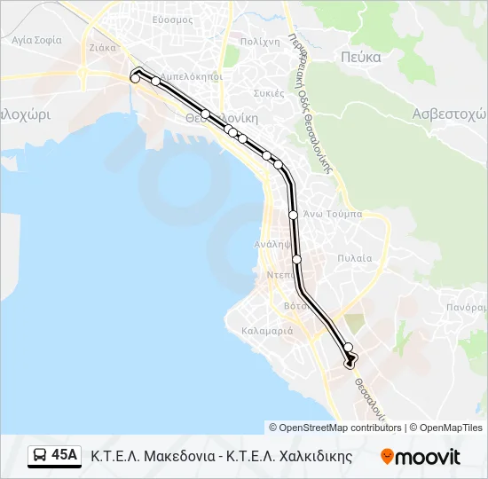 45A Bus Line Map