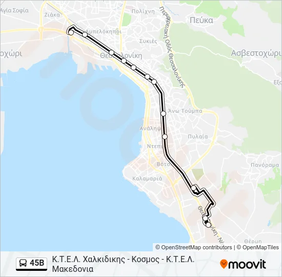 45B Bus Line Map