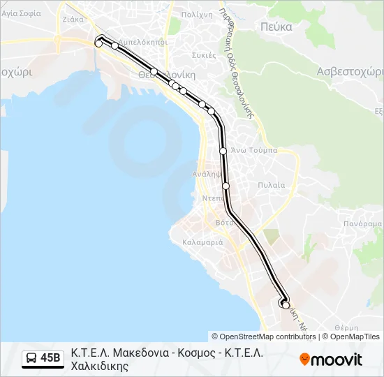 45B Bus Line Map