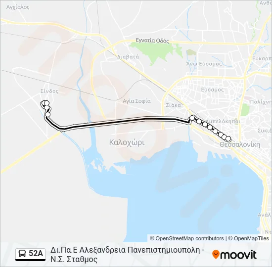 52A Bus Line Map