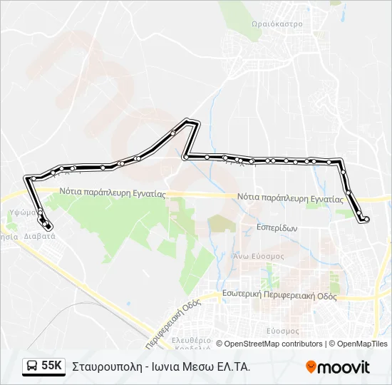 55K Bus Line Map