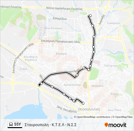 55Y Bus Line Map