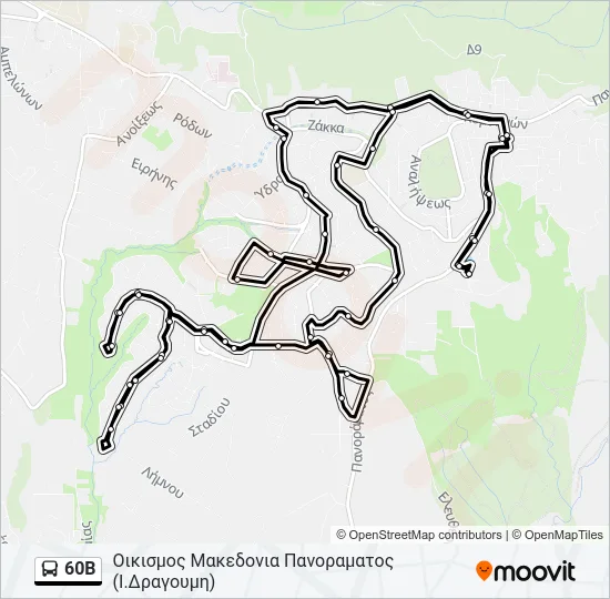 60B Bus Line Map