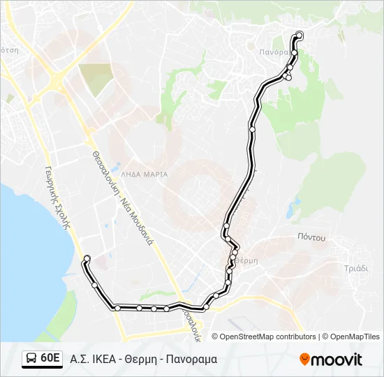 60E Bus Line Map