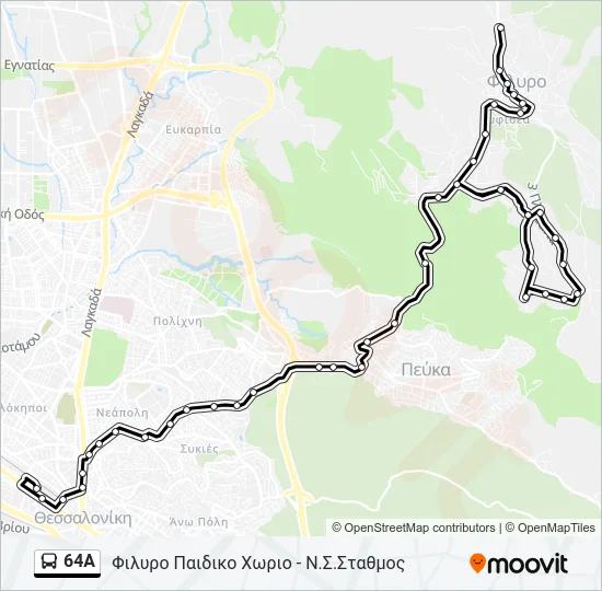 64A Bus Line Map