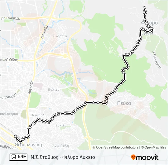 64E Bus Line Map