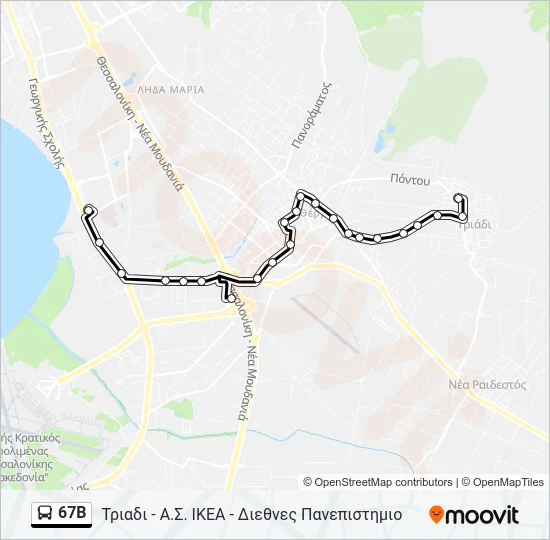 67B Bus Line Map