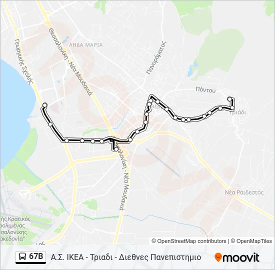 67B Bus Line Map