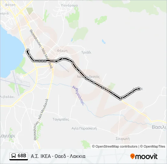 68B Bus Line Map