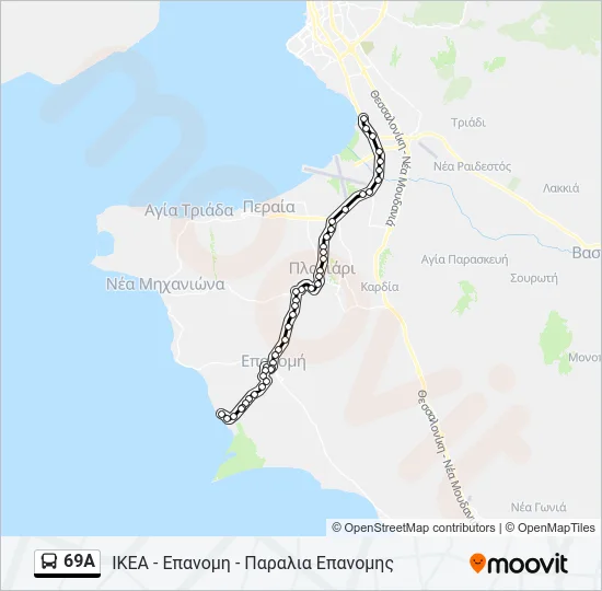 69A Bus Line Map