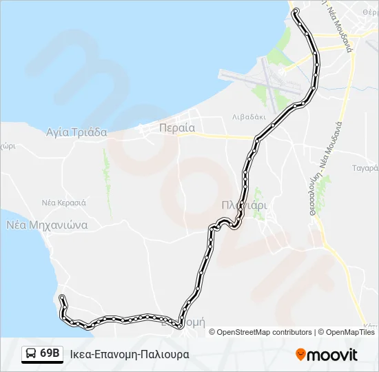 69B Bus Line Map