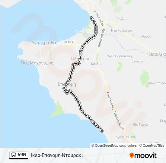 69N Bus Line Map