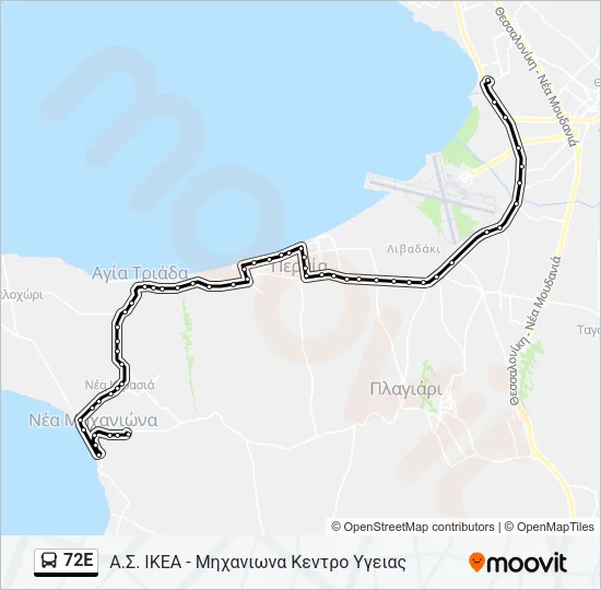 72E Bus Line Map
