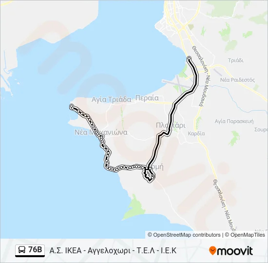 76B Bus Line Map
