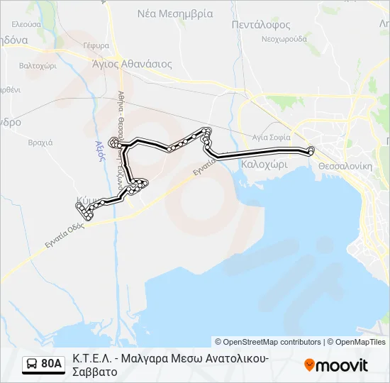80A Bus Line Map