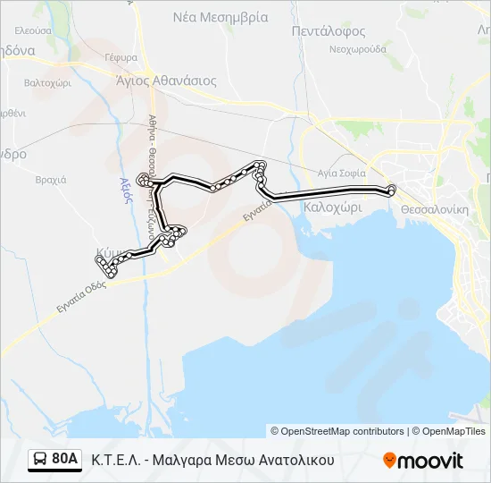 80A Bus Line Map