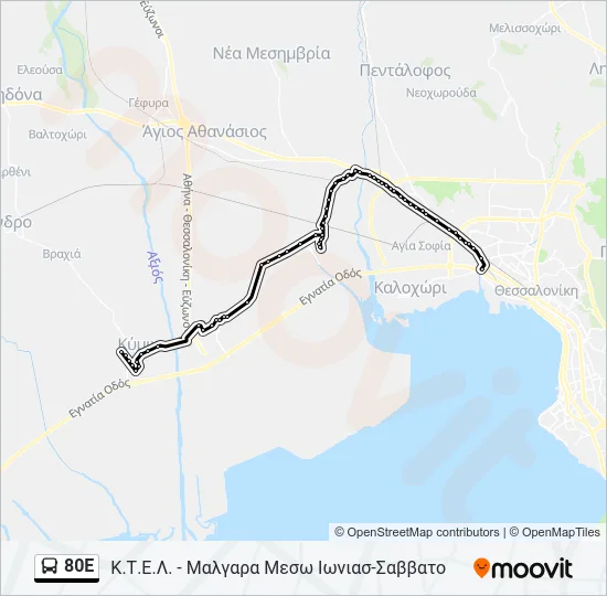 80E Bus Line Map