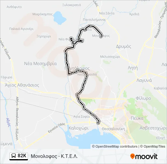 82K Bus Line Map