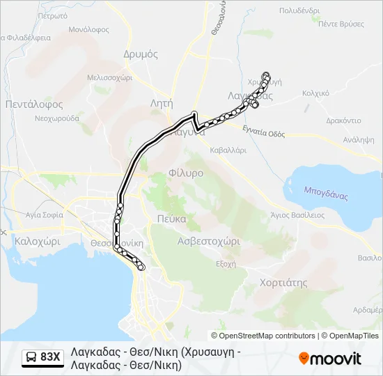 83X Bus Line Map