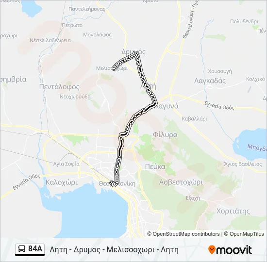 84A Bus Line Map