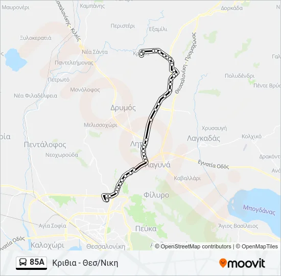 85A Bus Line Map