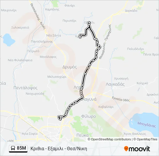 85M Bus Line Map
