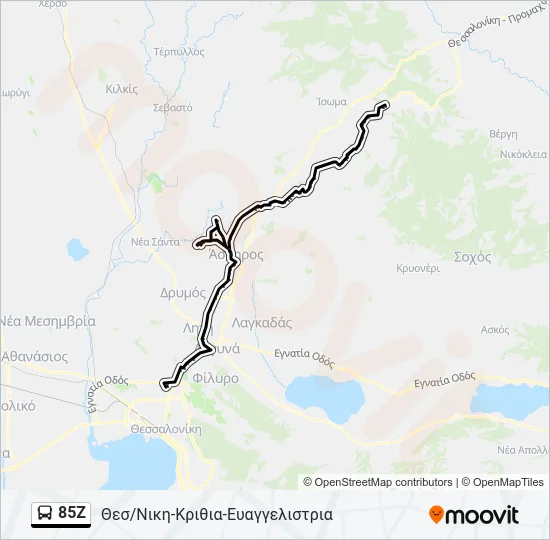 85Z Bus Line Map
