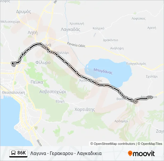 86K Bus Line Map