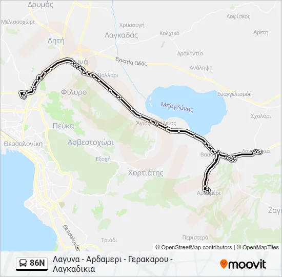 86N Bus Line Map