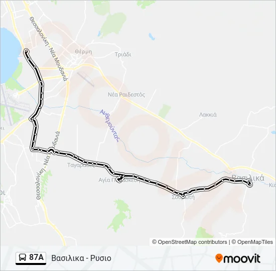 87A Bus Line Map