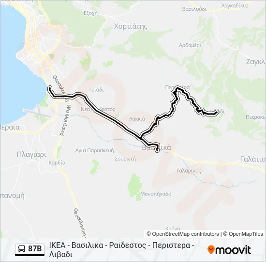 87B Bus Line Map