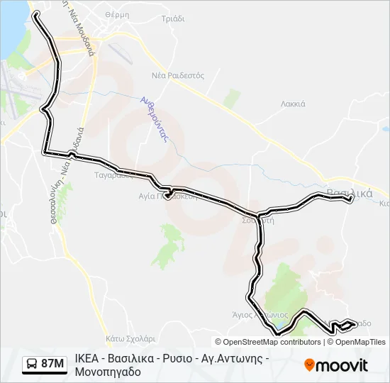 87M Bus Line Map