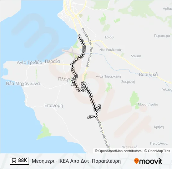 88K Bus Line Map