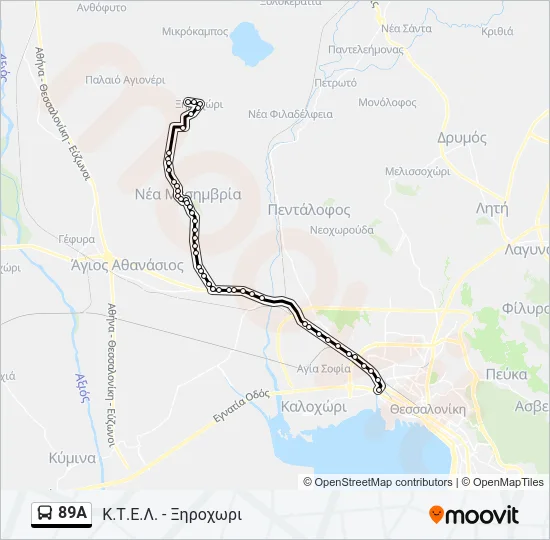 89A Bus Line Map