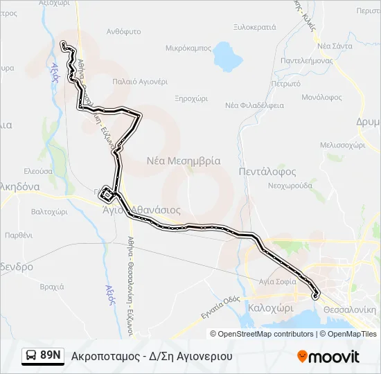 89N Bus Line Map