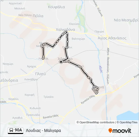 90A Bus Line Map